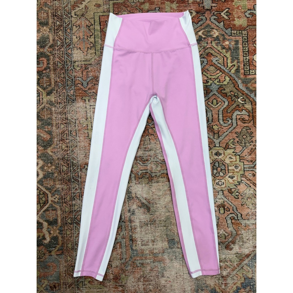 Wilo The Label Pink White Colorblock High Waisted Leggings Women Size Small